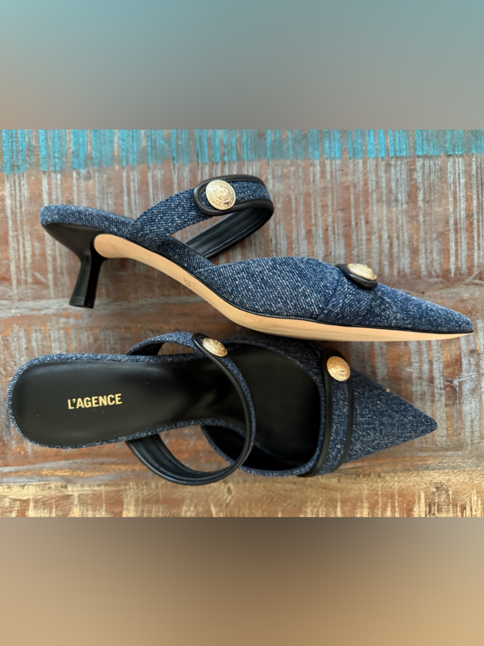 L'AGENCE Gilliane Denim Mule - Picture 7 of 11